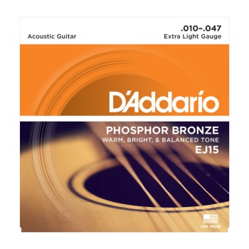 D'Addario EJ15 Phosphor Bronze Extra Light Acoustic Guitar String Set