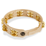 Latin Percussion 10" Double Row Brass Jingles Wood Tambourine; LP382-B