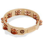 Latin Percussion 10" Double Row Copper Jingles Wood Tambourine; LP382-C