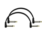 D'Addario Flat Patch Cable, 6in Offset Right Angle, Twin PK, PW-FPRR-206S