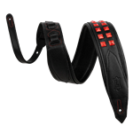 Levy's Leather Rebel Leathers Series Red Studed Instrument Strap