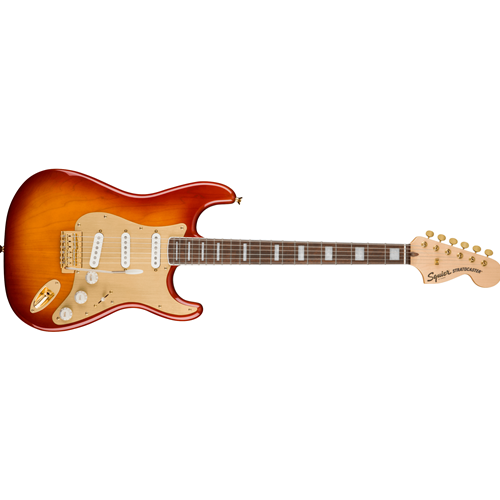 Squier ストラトキャスター　40周年モデル　Gold Edition スクワイヤの40周年を記念した高級感溢れるコレクション “Gold Edition