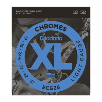 D'Addario ECG25 Chromes Flat Wound Light Electric Guitar String Set