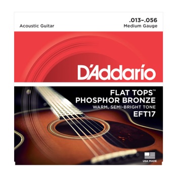 D'Addario EFT17 Flat Top Phosphor Bronze Medium Acoustic Guitar String Set
