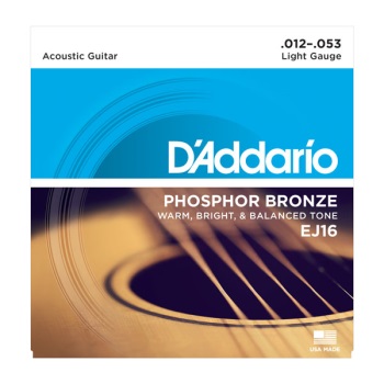 D'Addario EJ16-3D 3-Pack Phosphor Bronze Light Acoustic Guitar String Set