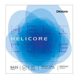 Medium Tension DAddario Helicore Hybrid Bass String Set 3/4 Scale