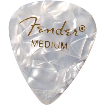 Fender 351 Shape Medium White Moto Celluloid Pick -12 Pack-