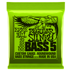 Ernie Ball Regular Slinky 5-String Nickel Wound Electric Bass Strings - 45-130 Gauge