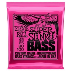 Ernie Ball Super Slinky Nickel Wound Electric Bass Strings - 45-100 Gauge