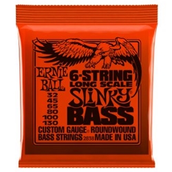 Ernie Ball Slinky Long Scale 6-String Nickel Wound Electric Bass Strings - 32-130 Gauge