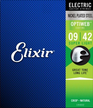 Elixir 19002 Super Light OPTIWEB Electric Guitar String Set