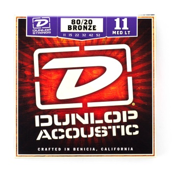 Dunlop 80/20 Bronze Medium/Light Acoustic Guitar String Set