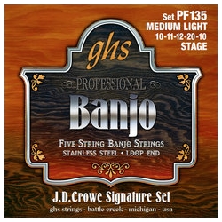 GHS PF135 JD Crowe Medium Light Signature Banjo String Set