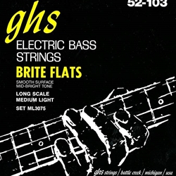GHS ML3075 Bright Flats Flatwound Electric Bass Strings