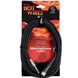On-Stage Hot Wires 20ft F-XLR to M-1/4" Microphone Cable