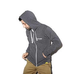 Promark Gray zip-up hoodie with Promark logo; US Made, PM02L