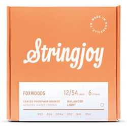 Stringjoy Foxwoods Coated Balanced Tension Phosphor Bronze Acoustic Guitar String Set