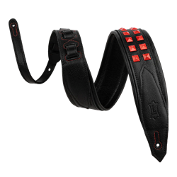 Levy's Leather Rebel Leathers Series Red Studed Instrument Strap