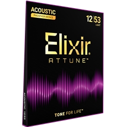 Elixir Attune Light Acoustic Phosphor Bronze Guitar String Set
